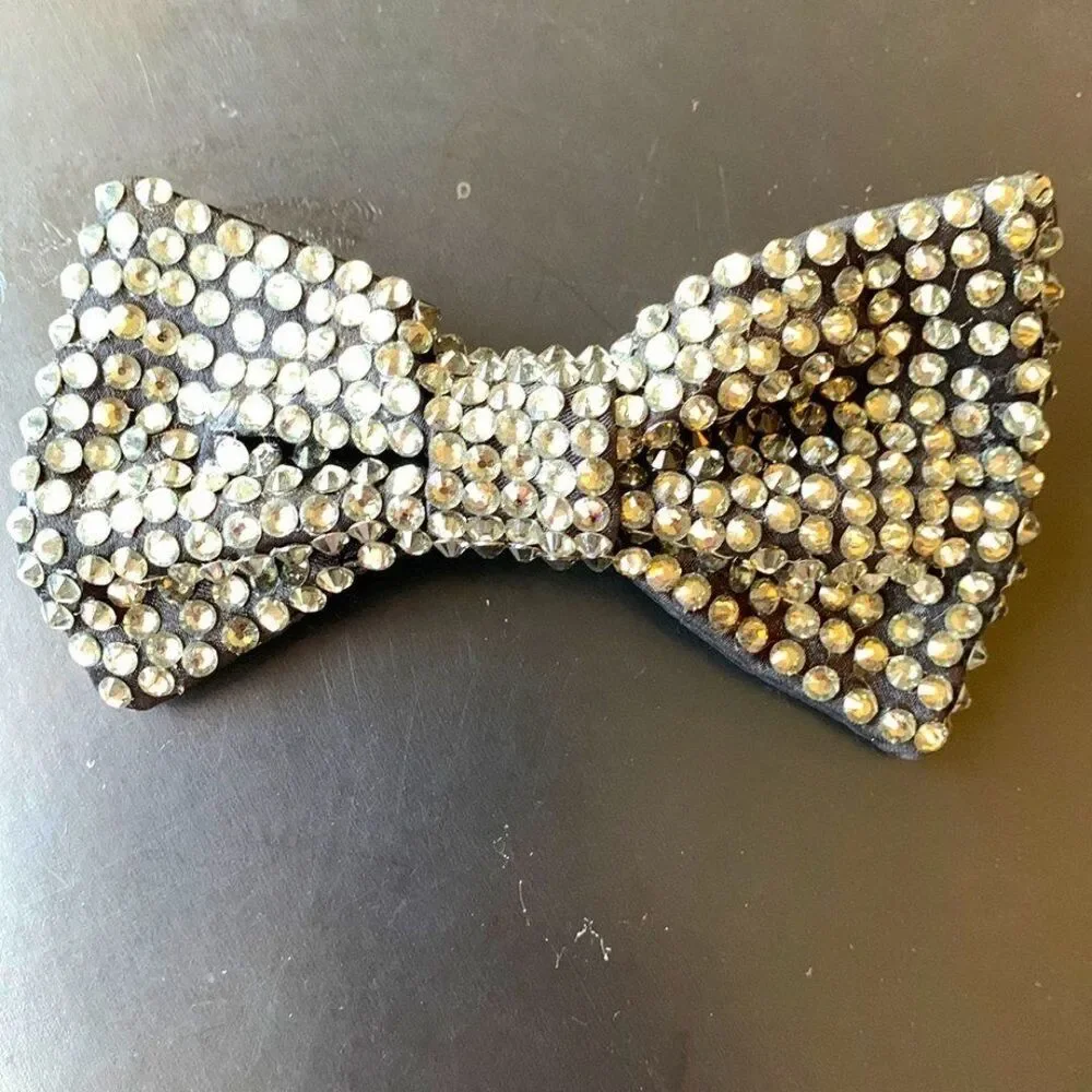 Full coverage Barrette For Women Girl Rhinestone Crystal Big Bow Knot Hair Clip